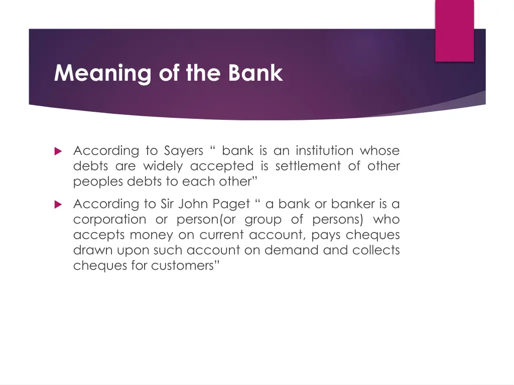 meaning of the bank