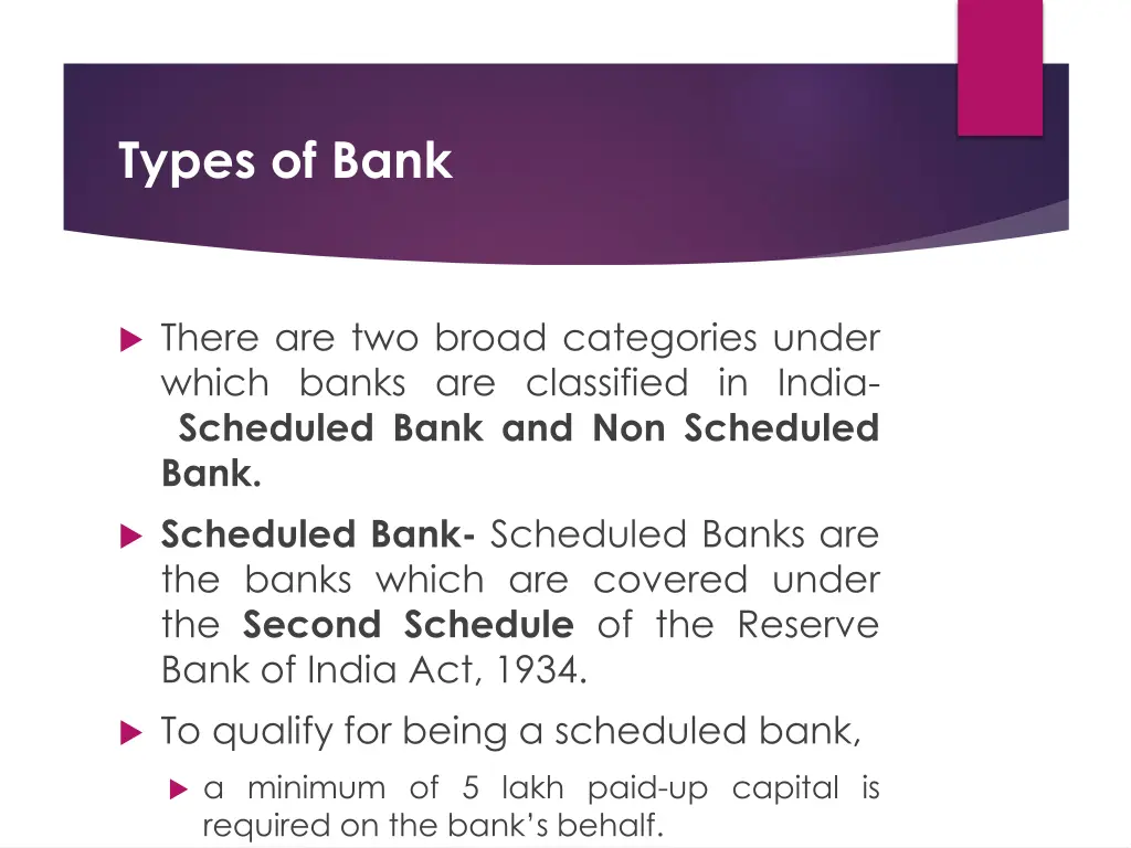 types of bank