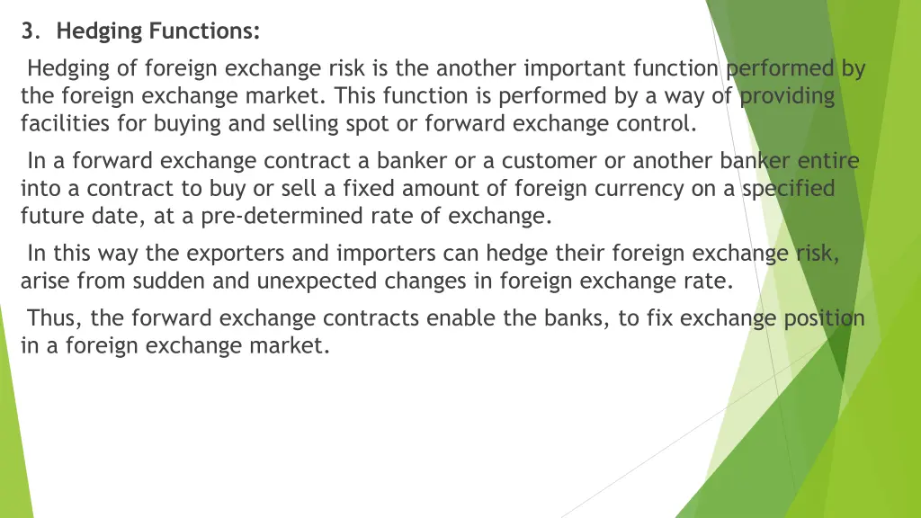 3 hedging functions hedging of foreign exchange