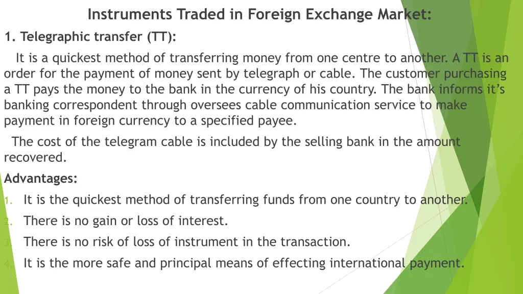 instruments traded in foreign exchange market