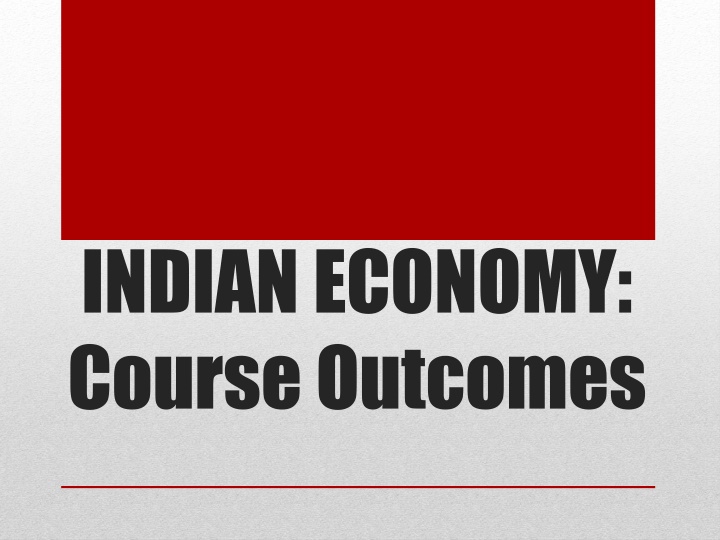 indian economy course outcomes