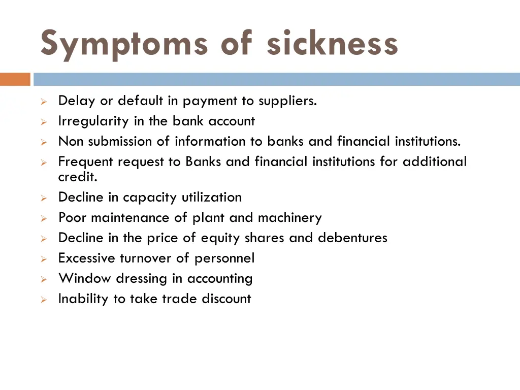 symptoms of sickness