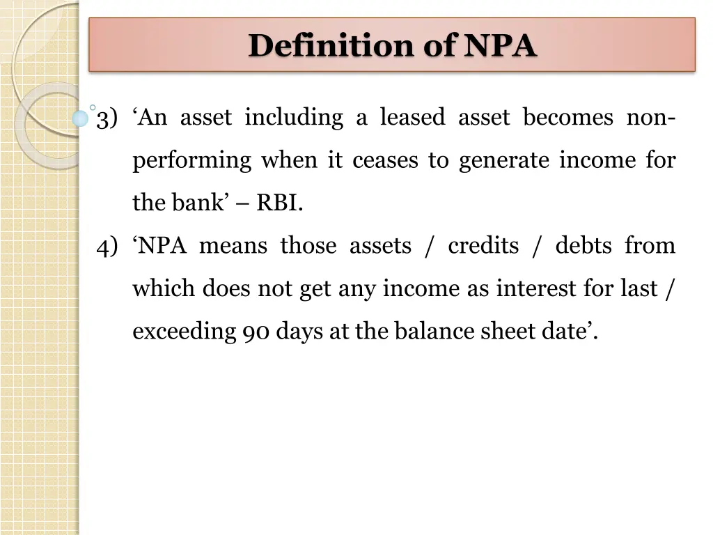 definition of npa 1