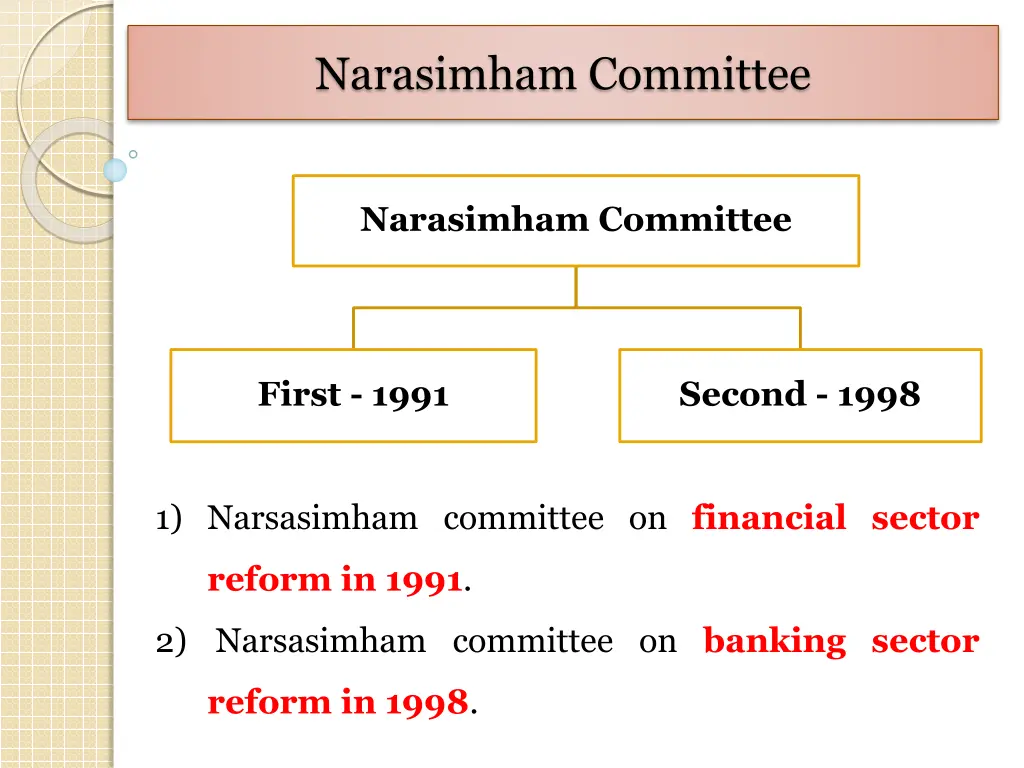 narasimham committee