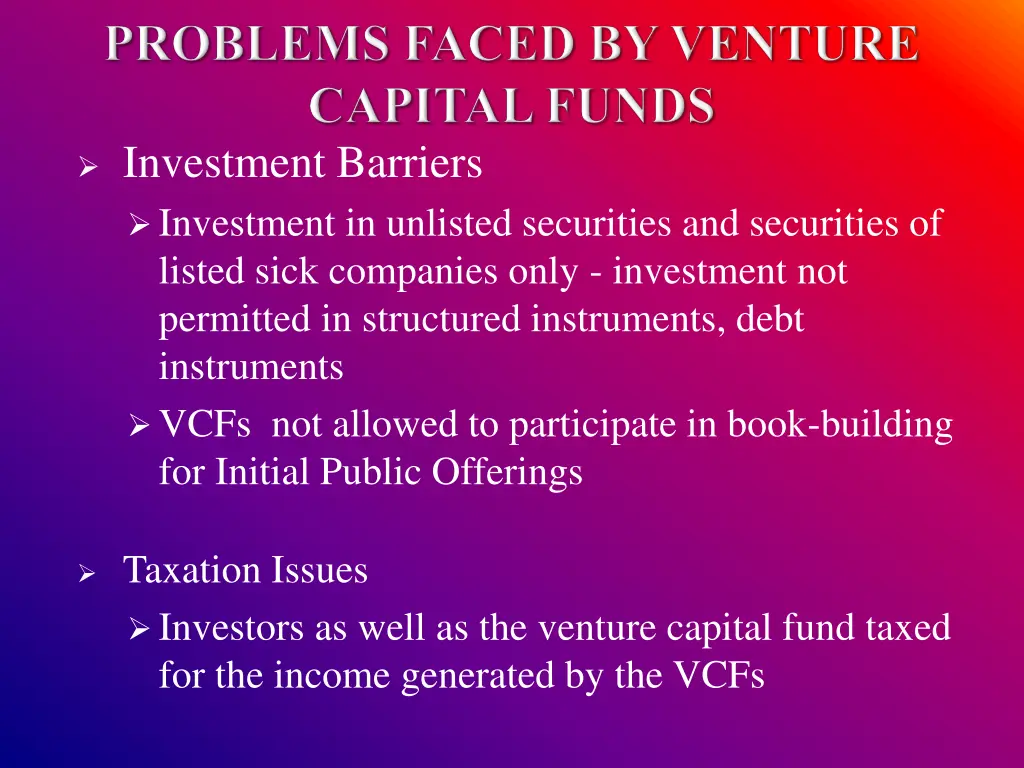 investment barriers investment in unlisted