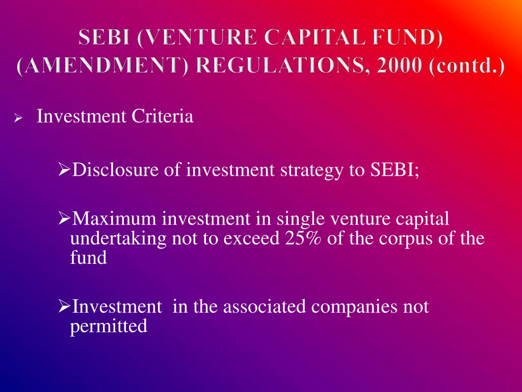 investment criteria