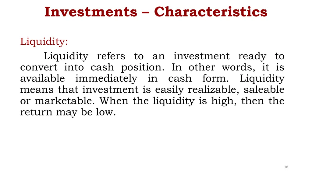 investments characteristics 3