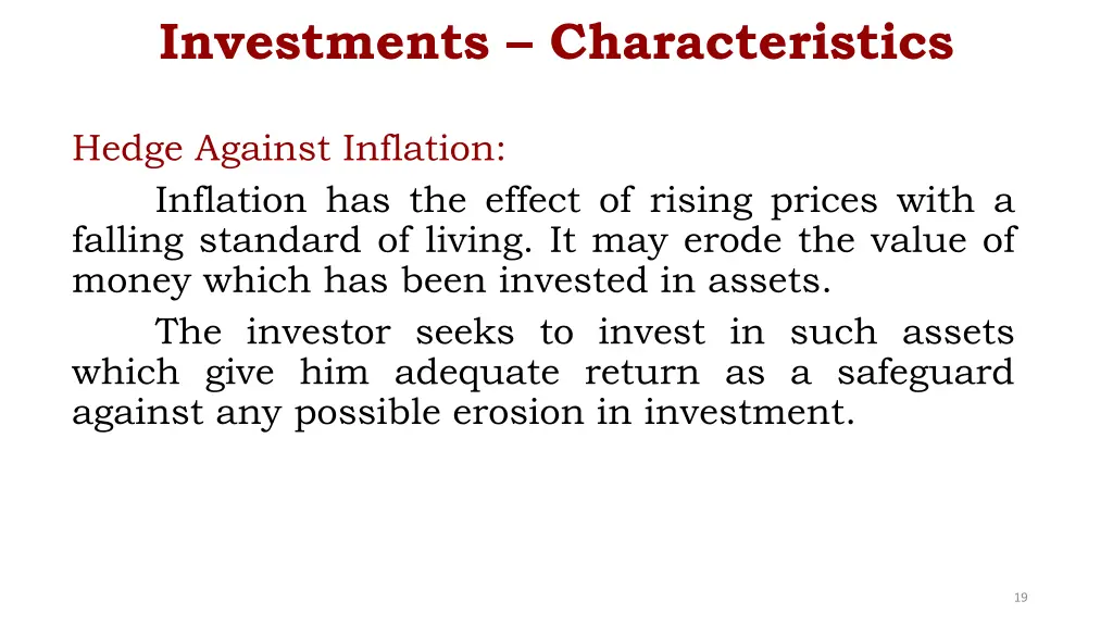 investments characteristics 4