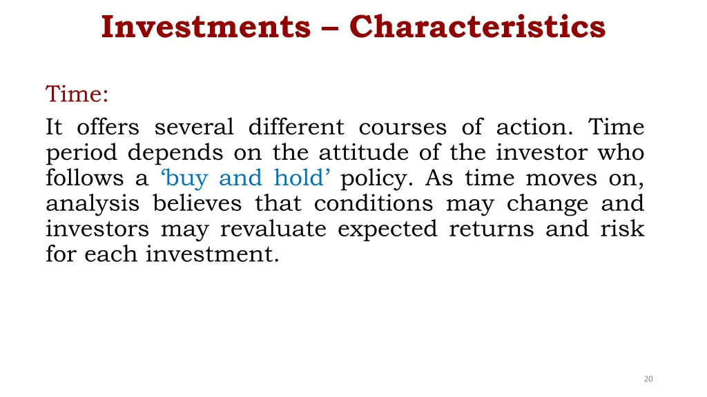 investments characteristics 5