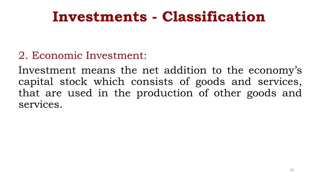 investments classification 1