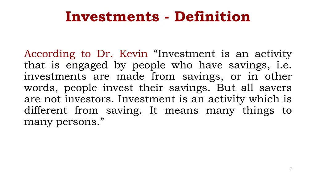 investments definition 1