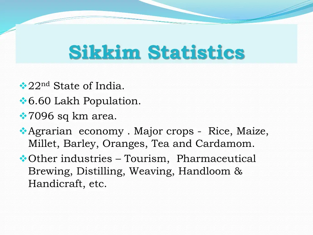 sikkim statistics