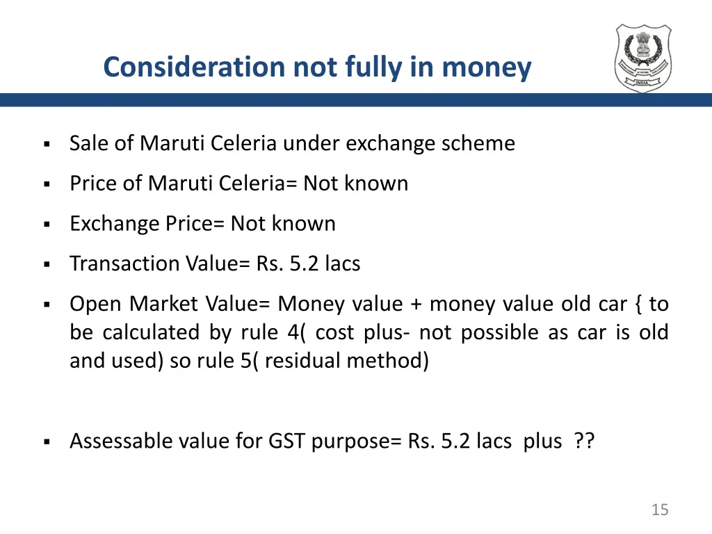 consideration not fully in money 3