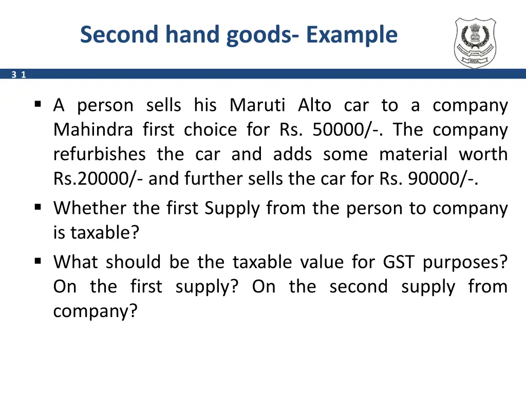 second hand goods example