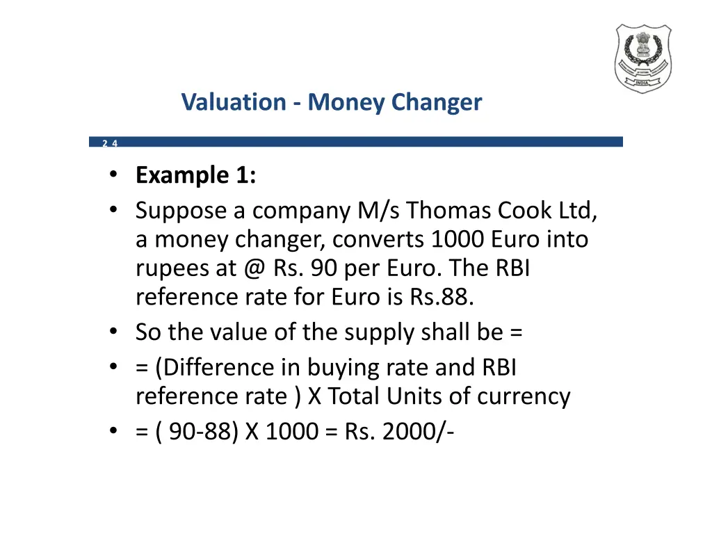 valuation money changer 1