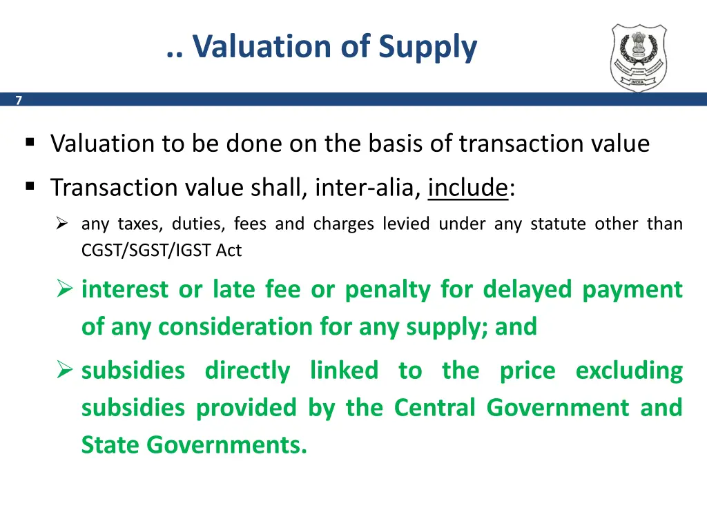 valuation of supply 1