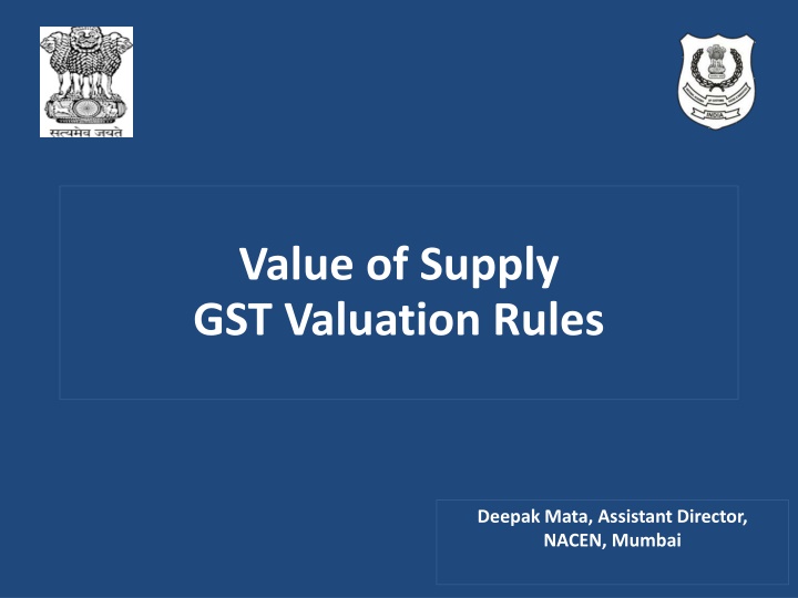 value of supply gst valuation rules