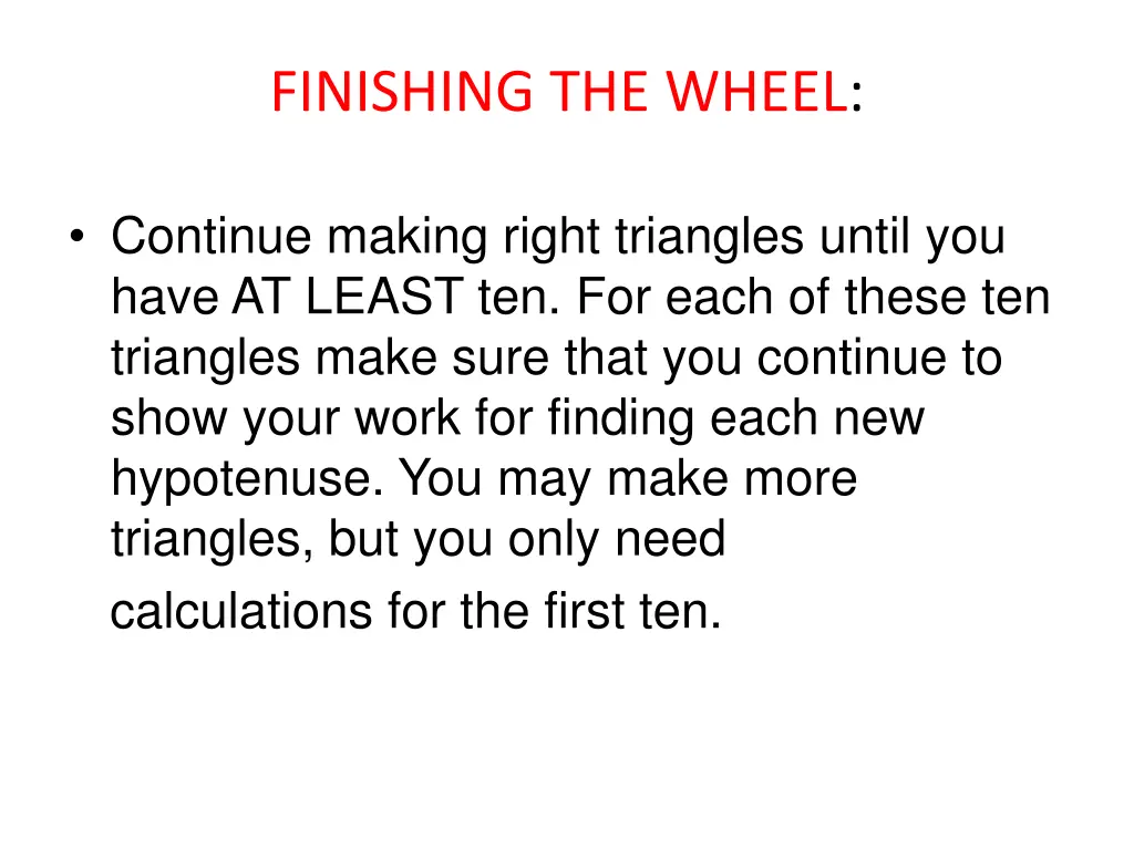 finishing the wheel