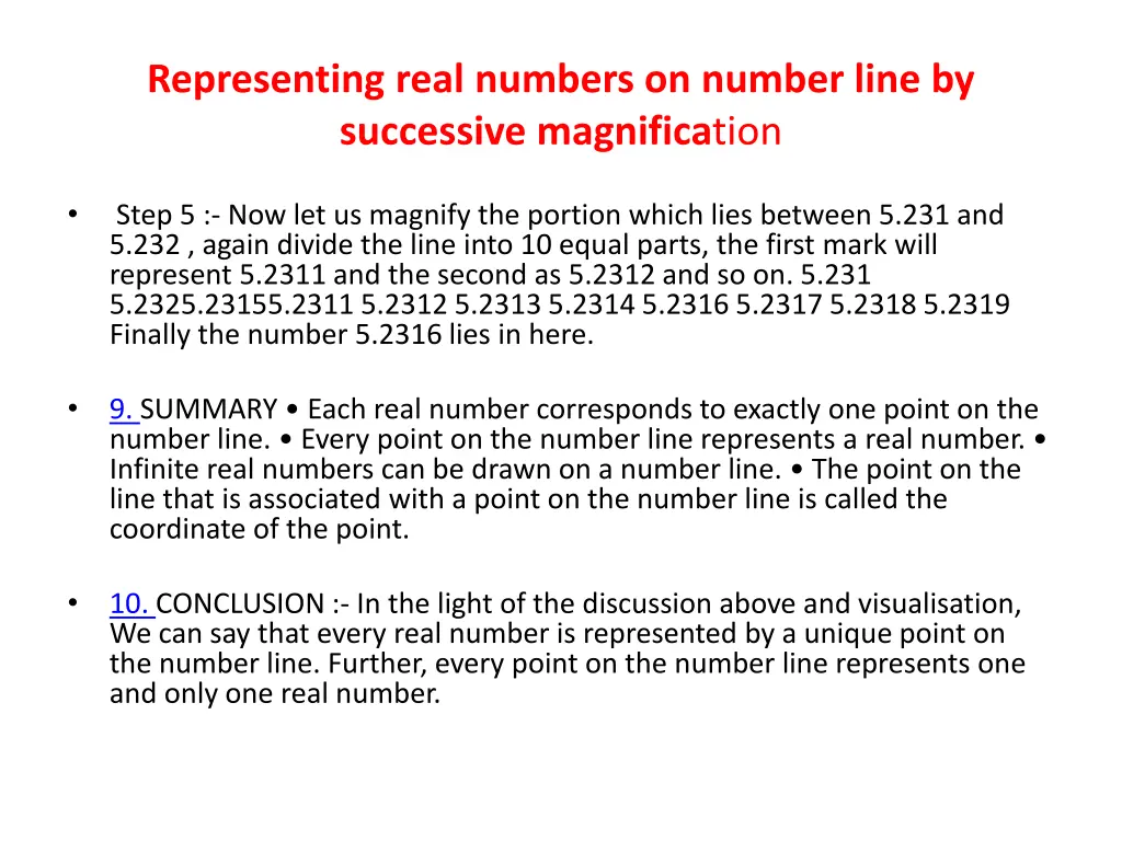 representing real numbers on number line 2