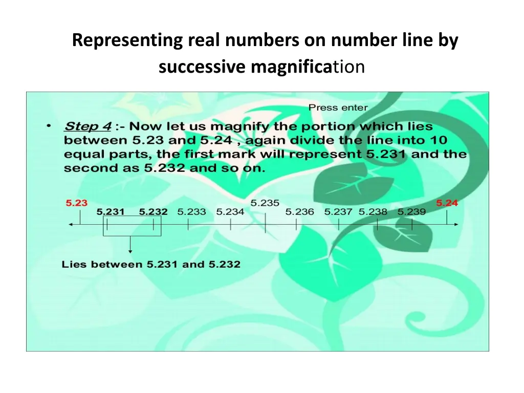 representing real numbers on number line 3