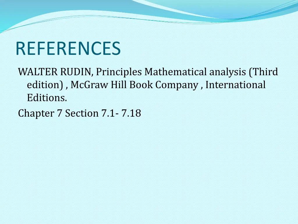 references walter rudin principles mathematical