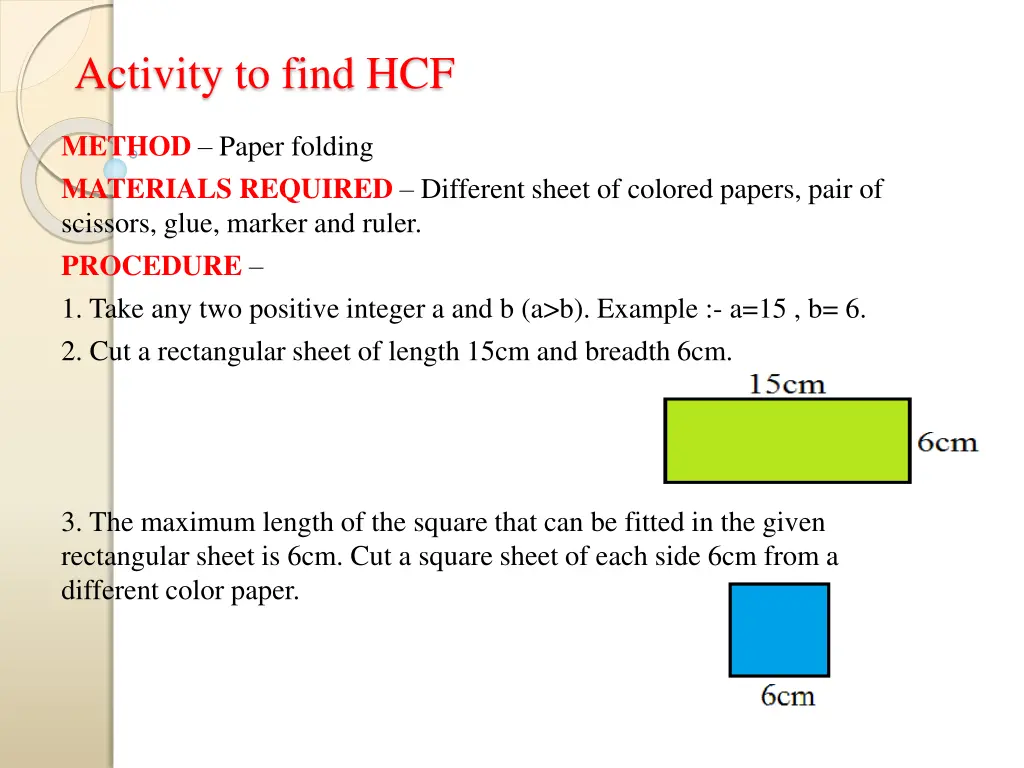 activity to find hcf