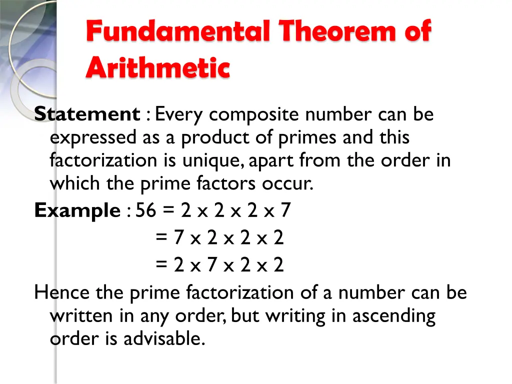 fundamental theorem of arithmetic