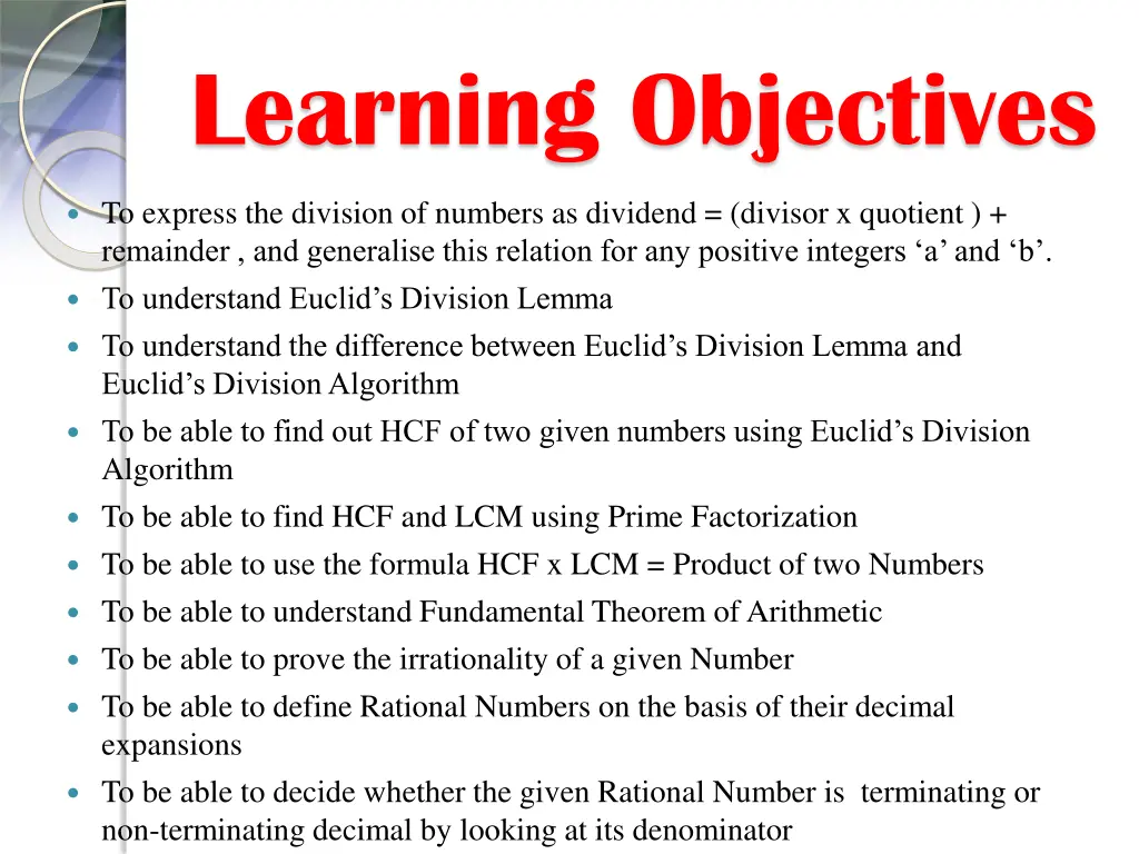 learning objectives