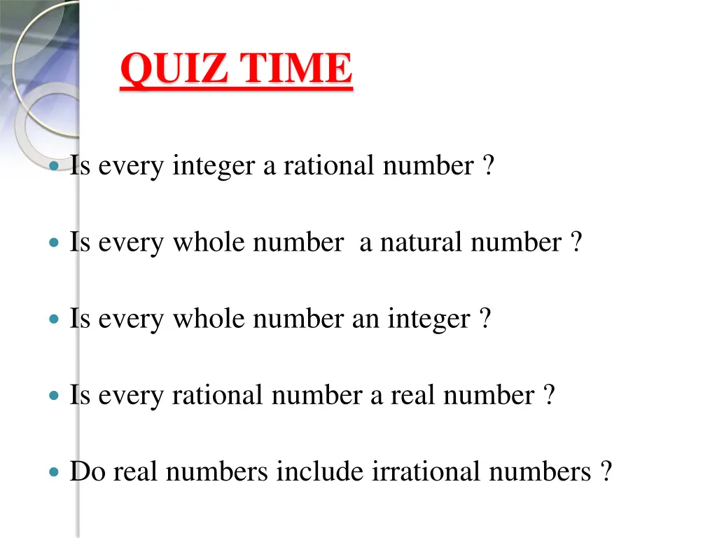 quiz time