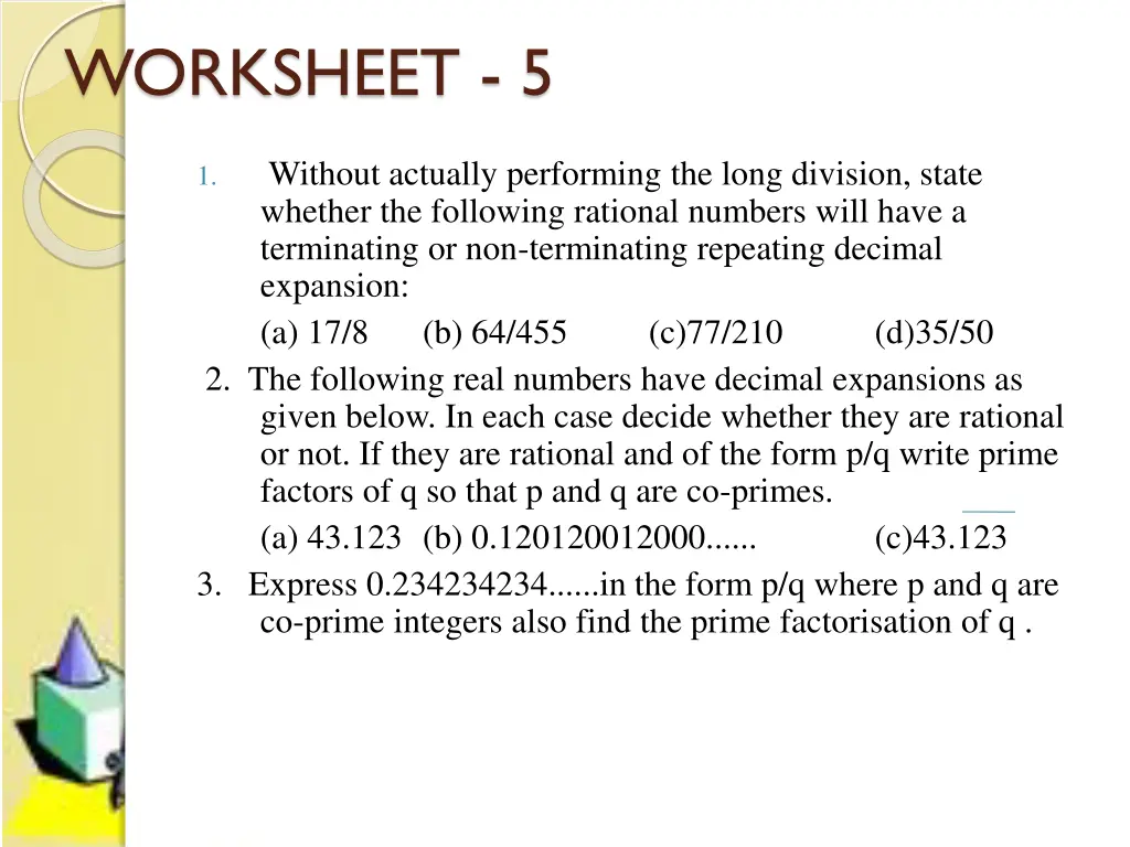 worksheet 5