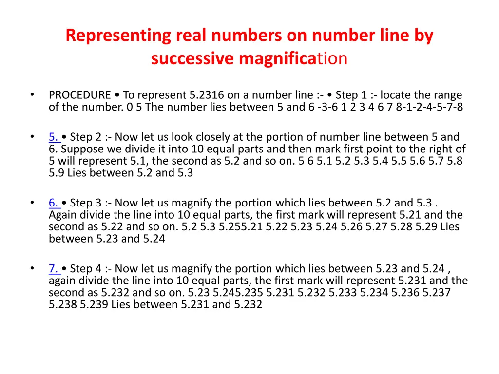 representing real numbers on number line 1