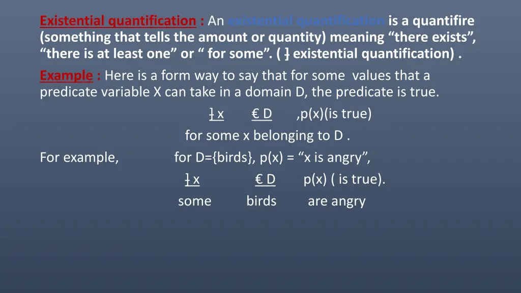 existential quantification an existential