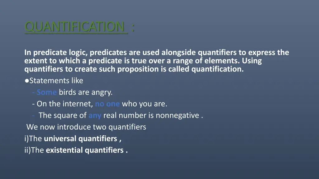 quantification quantification