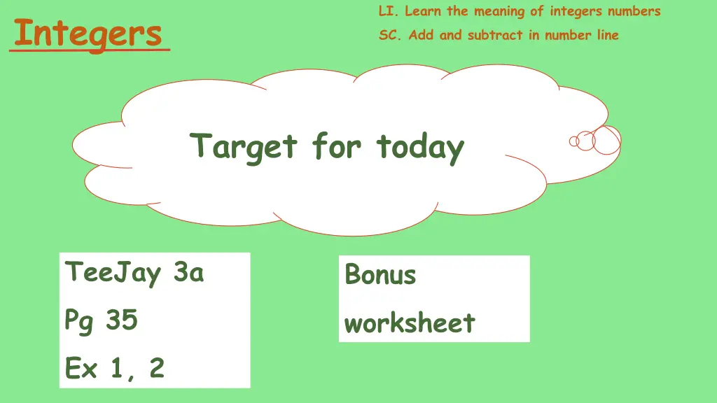 li learn the meaning of integers numbers