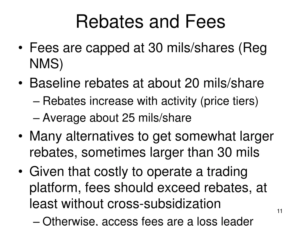 rebates and fees