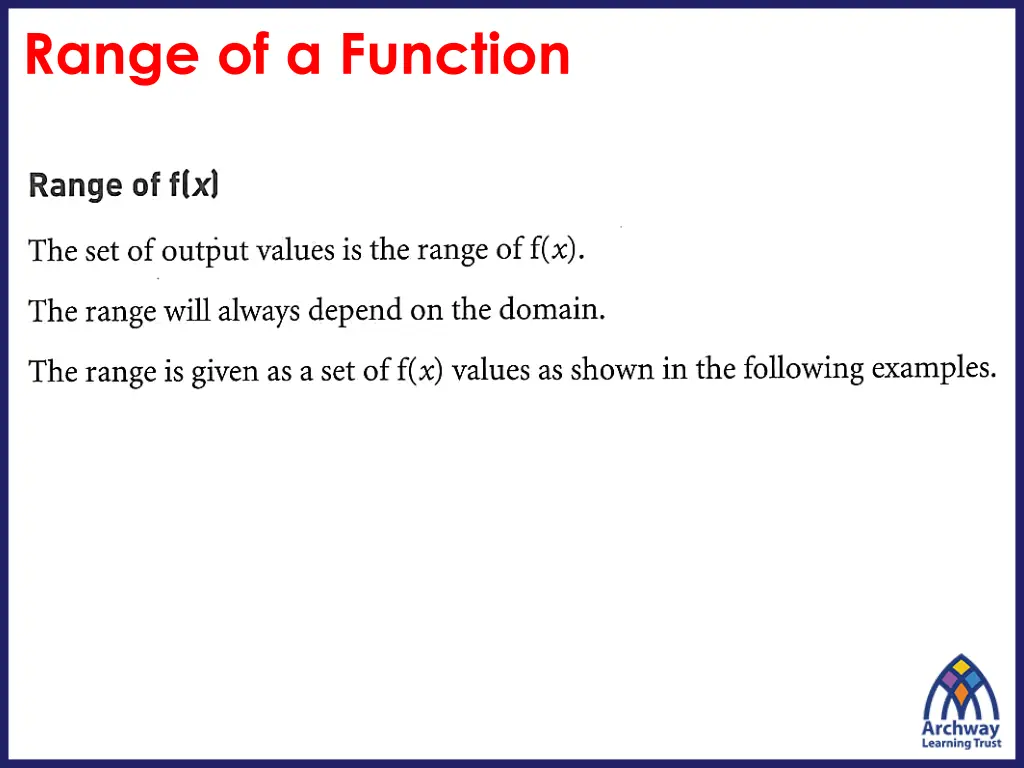 range of a function