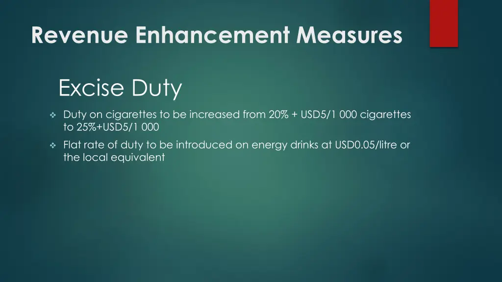 revenue enhancement measures