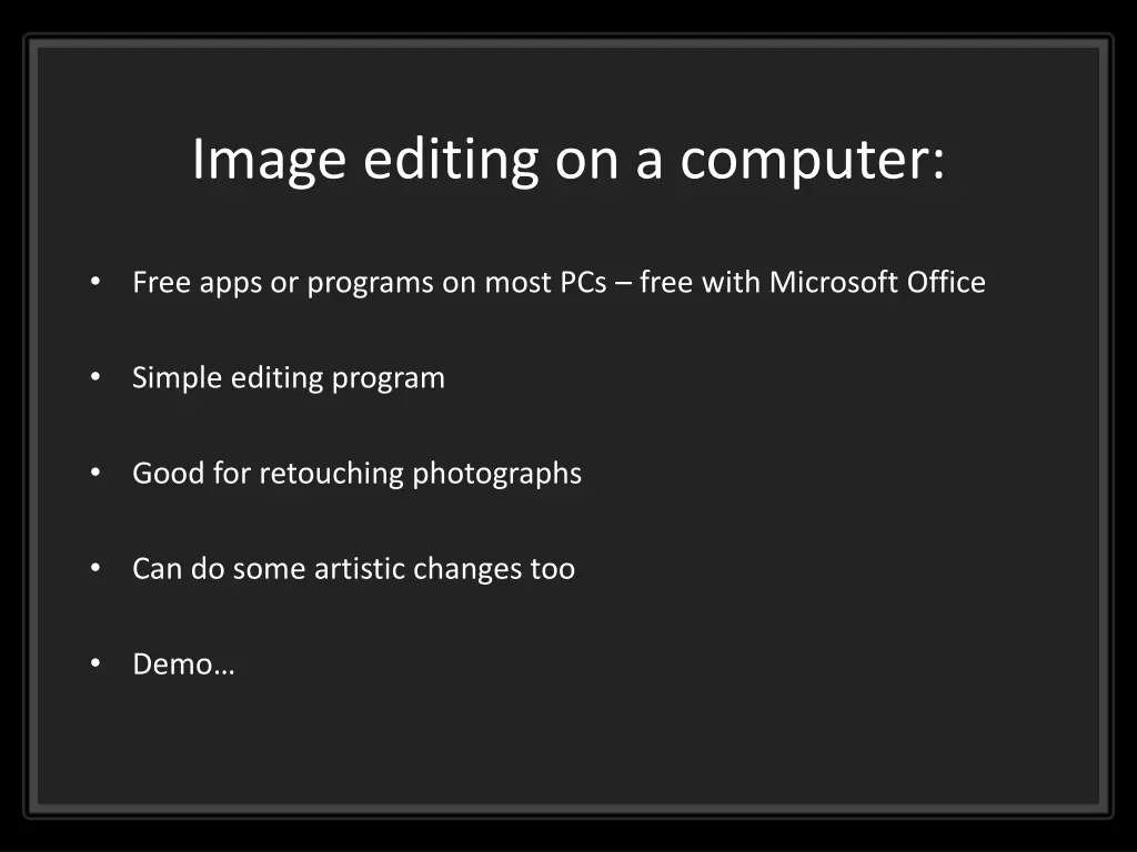 image editing on a computer