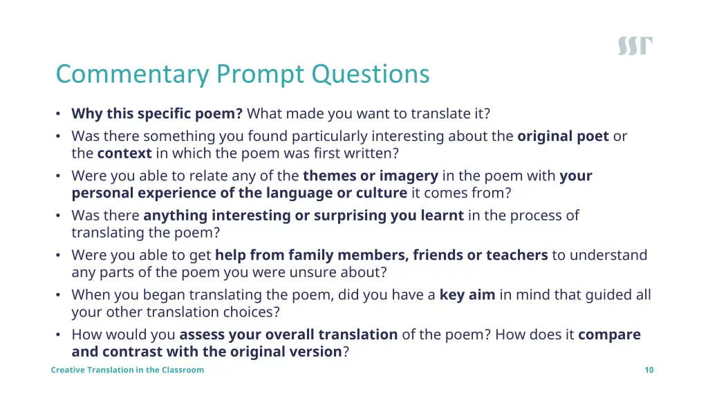 commentary prompt questions