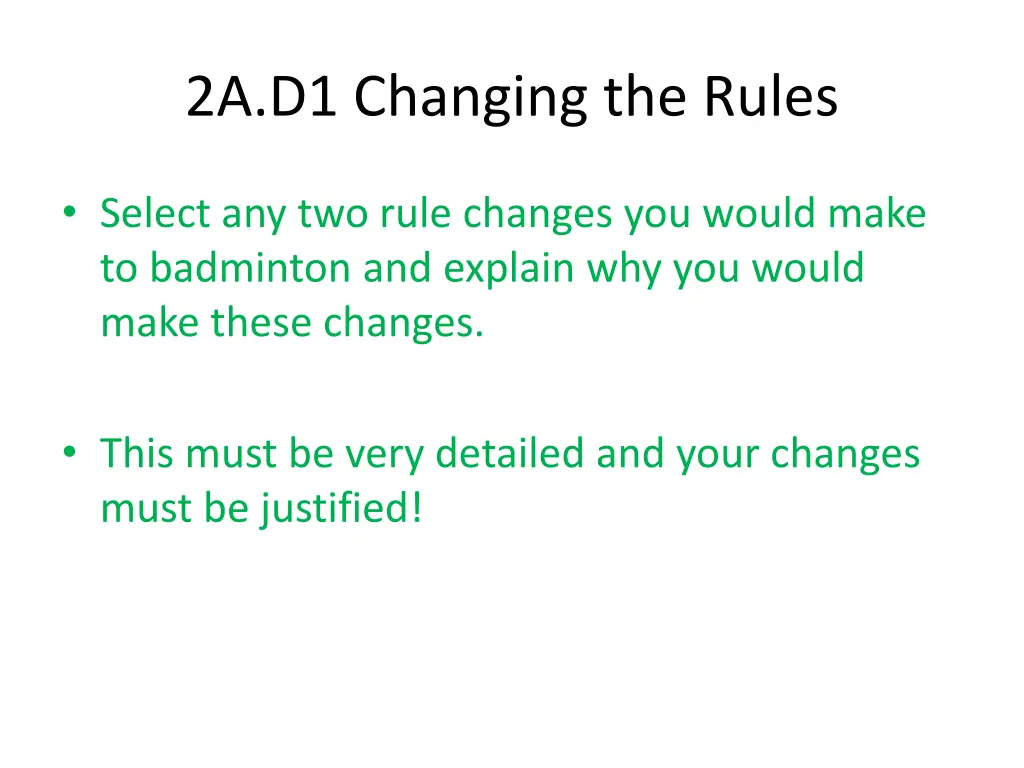 2a d1 changing the rules