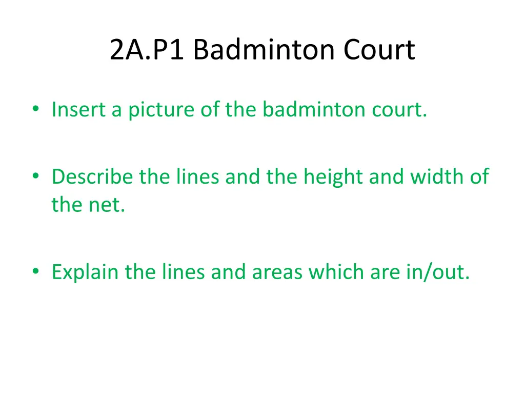 2a p1 badminton court