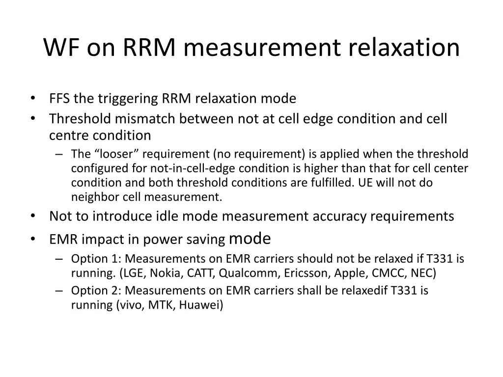 wf on rrm measurement relaxation 3