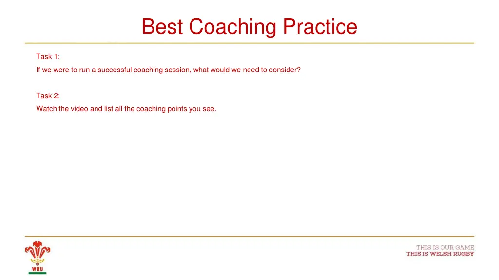 best coaching practice