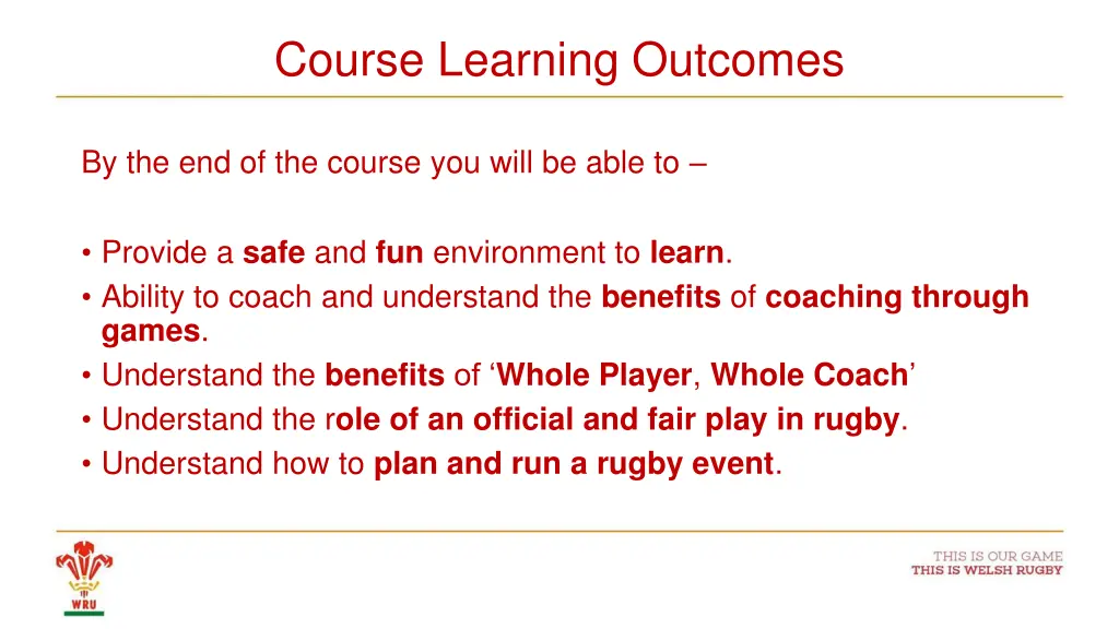 course learning outcomes