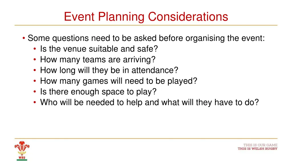 event planning considerations