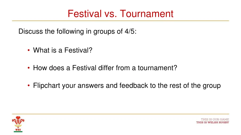 festival vs tournament