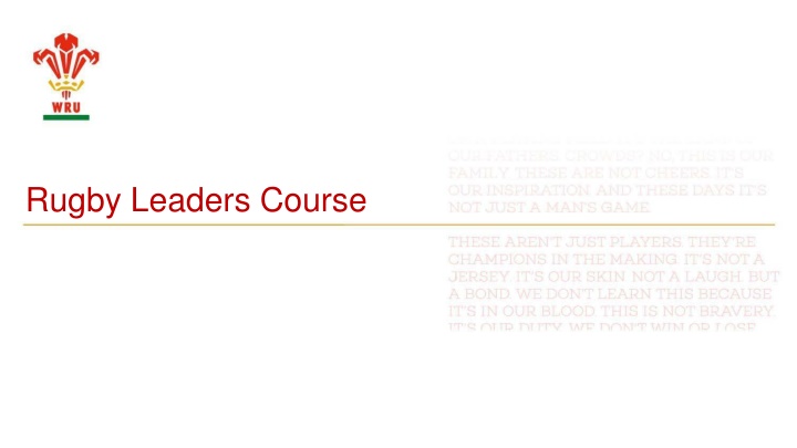 rugby leaders course