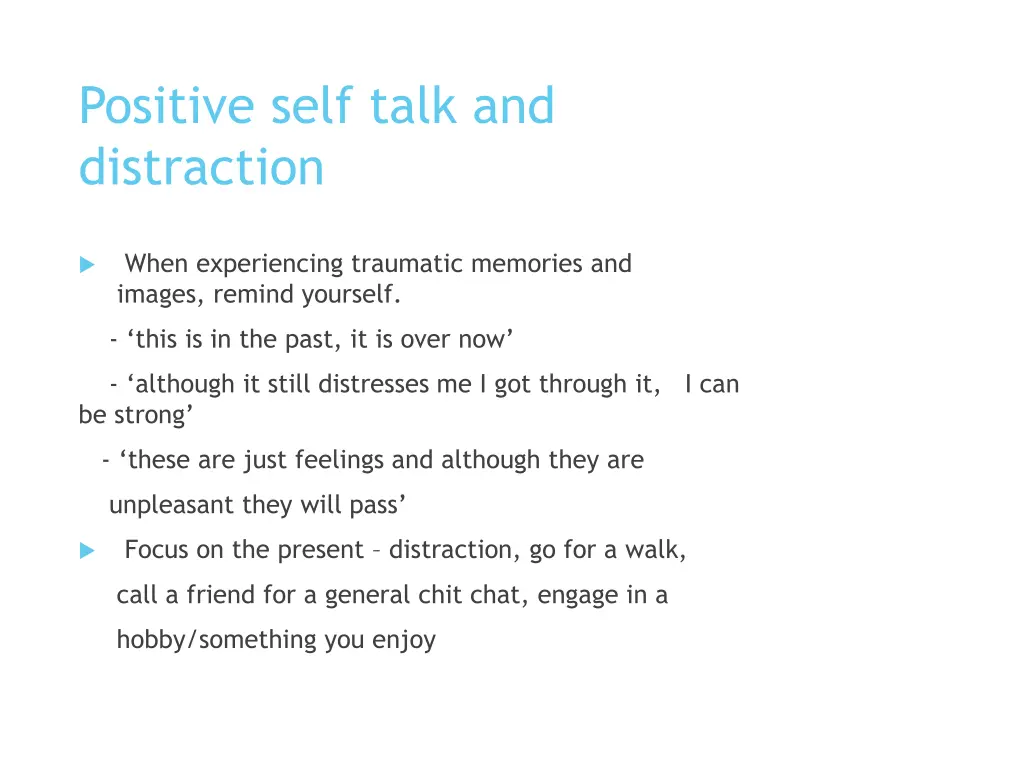 positive self talk and distraction