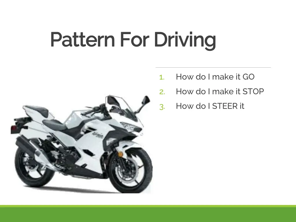 pattern for driving pattern for driving