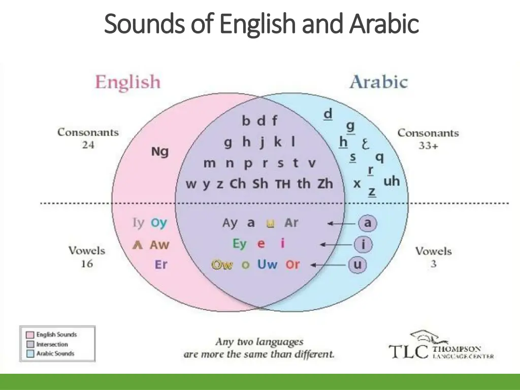 sounds of english and arabic sounds of english